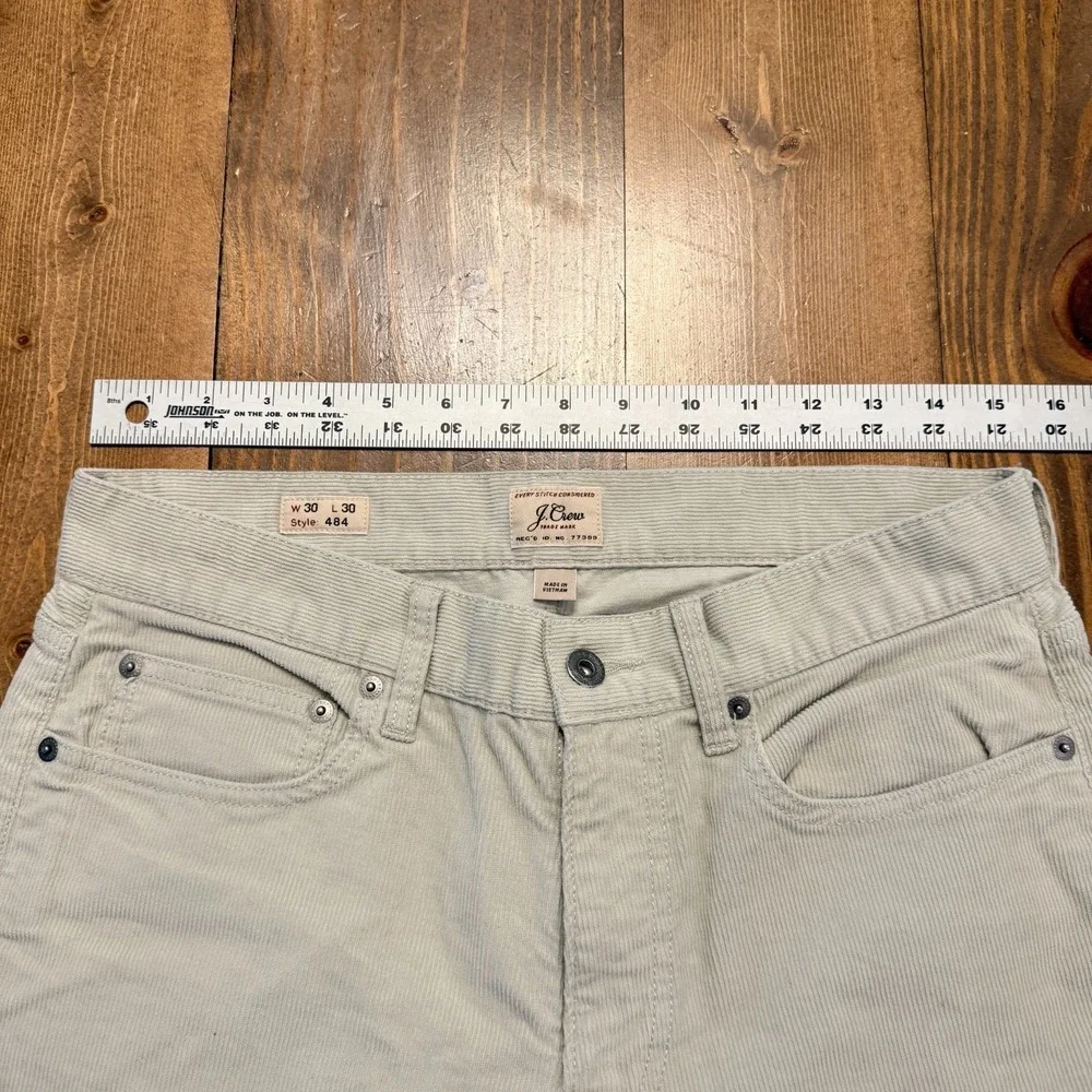 J Crew 484‎ Corduroy Pants Men's 30x30 Beige Slim Fit Traditional 5-Pocket Style